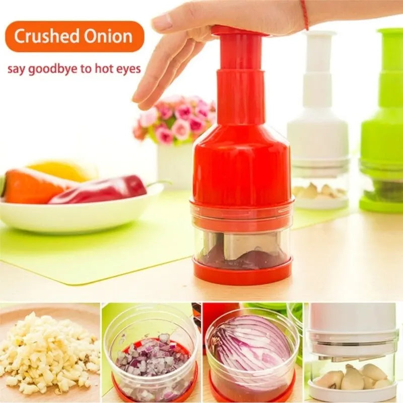 Stainless Steel Onion Chopper Hand Pressure Food Chopper Cutter Slicer Peeler Manual Vegetable Garlic Kitchen Shredder Tool